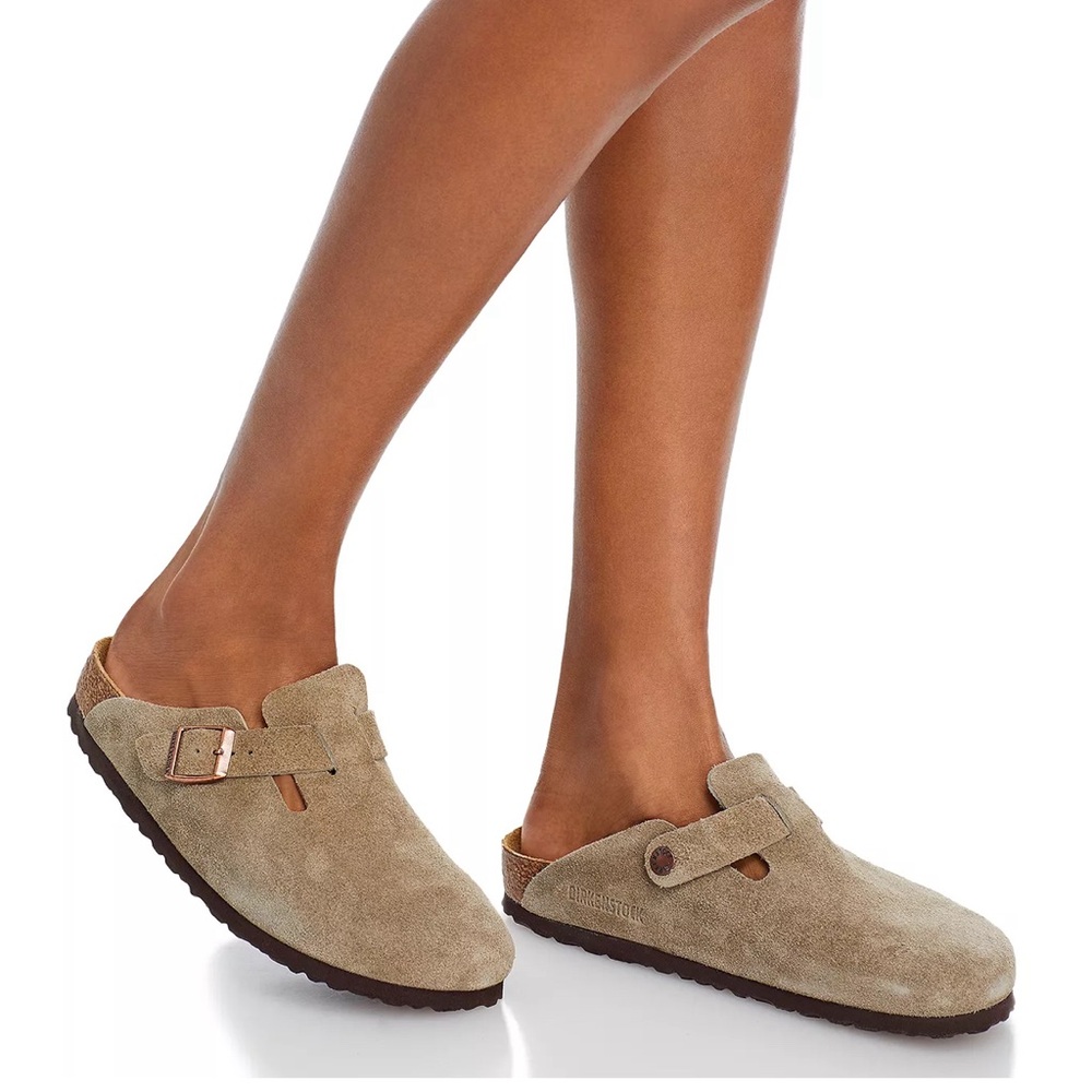 Birkenstock Boston Clogs 36 Taupe Suede (Woman’s 5 / 5.5)